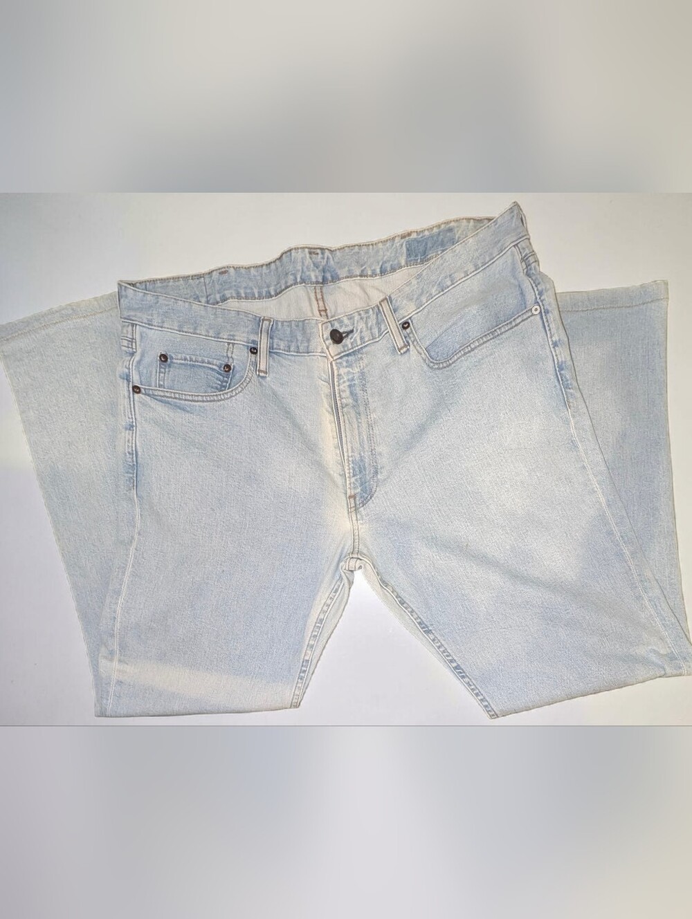 Bonobos Light Wash Jeans Mens 40x30 Straight Leg Acid Wash Bleached Denim